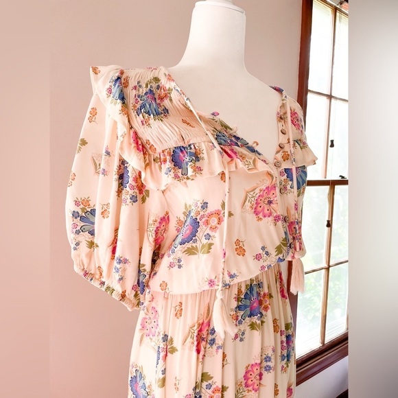 New Spell Floral Boho Maxi dress SZ XS Cream Cottage - Picture 10 of 16